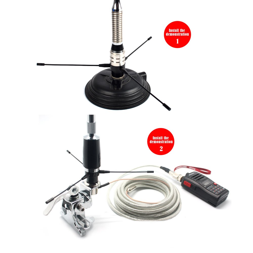TWAYRDIO UHF/VHF Mobile Ground Plane Antenna Enhance Signal UHF Female