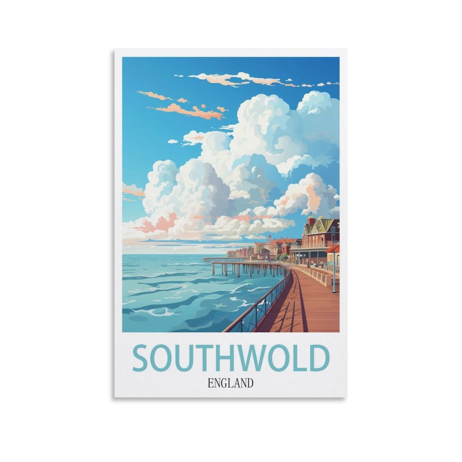 EZMLFA 5D Diamond Painting Kits,Southwold England Diamond Art Kits Adults, Create Your Own Diamond Painting Full Drill Gifts for Home Decor 30x40cm