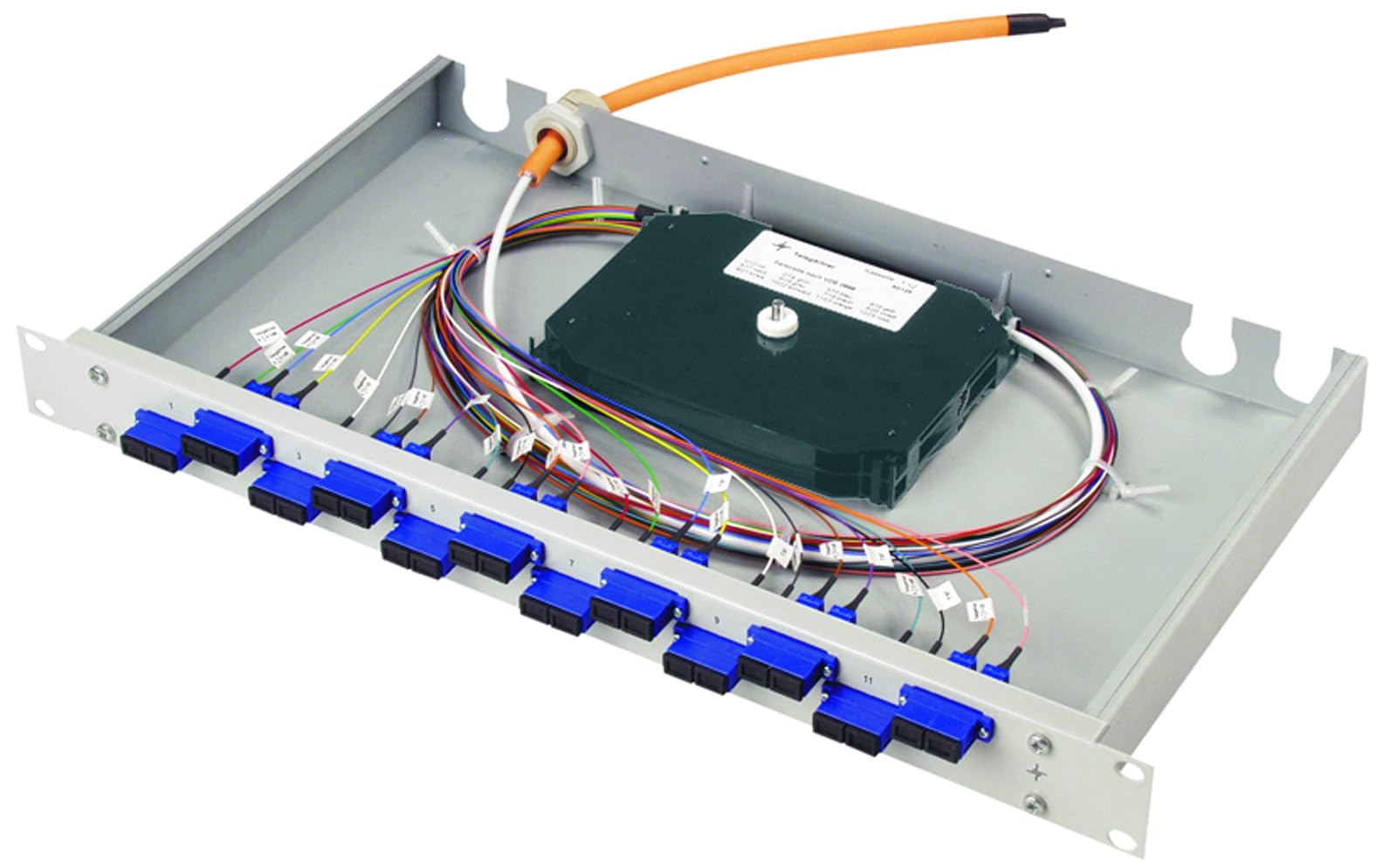 TELEGÄRTNER H02030B9451 "LWL" Patch Panel Basis Eco z 12x LC-Duplex jasnoszary