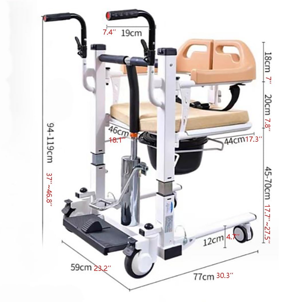 WOLWES Elevador de Pacientes hidráulico,gruas para Personas mayore,Elevador De Pacientes Hidráulico para Silla De Ruedas,Elevador de Transferencia Elevador de Pacientes A