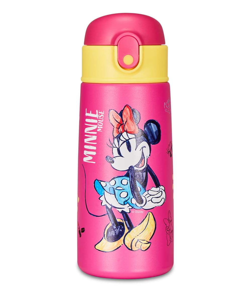Seven Borraccia Termica MINNIE, Disney, Rosa - Termica in Acciaio Inox Interno Esterno, Mantenimento Temperatura fino a 24h, Scuola Bambina - Asilo Bambina