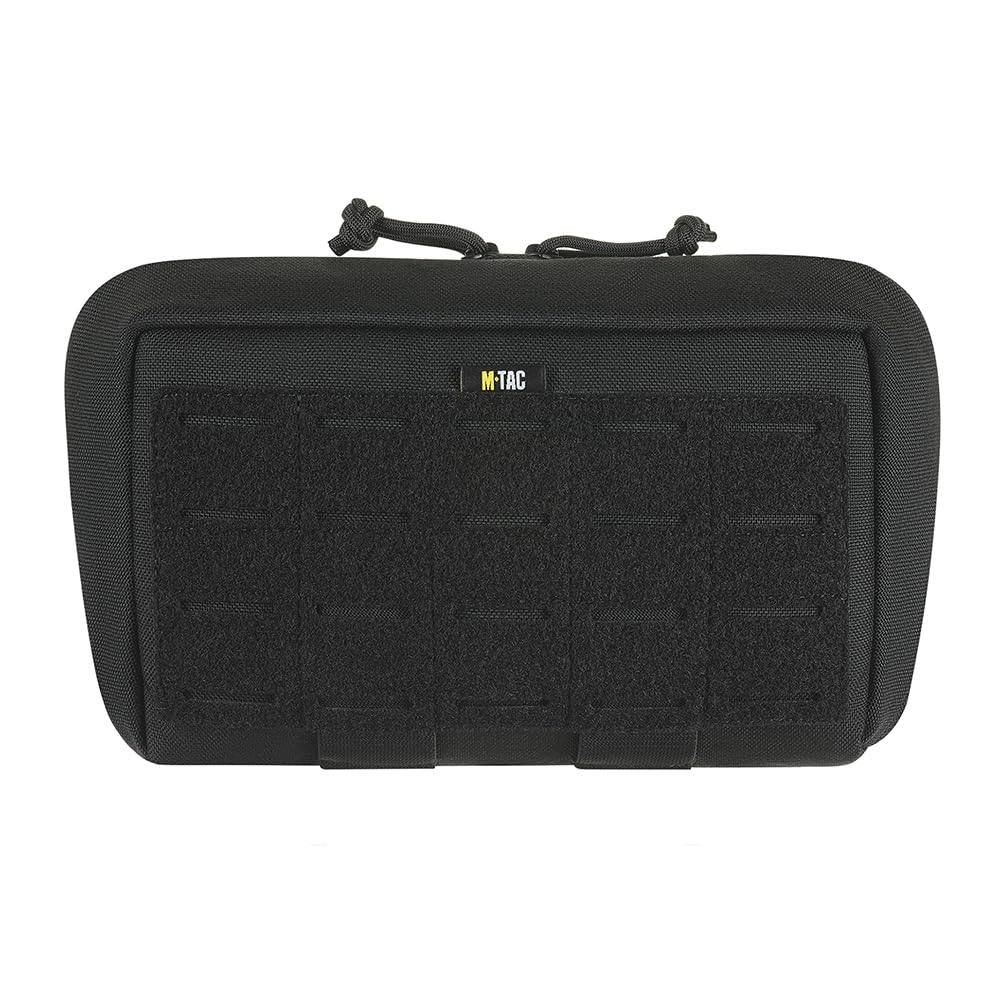 M-Tac Borsa tattica Admin Large in Cordura 500D, organizer compatibile con MOLLE con velcro, per attrezzature, documenti, smartphone, torcia, blocco note, nero