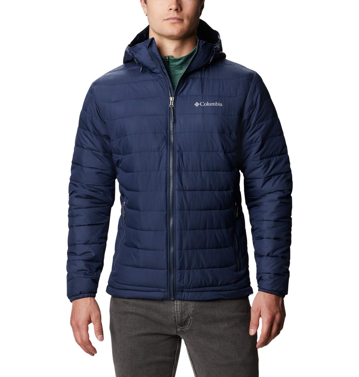 Jas Columbia Men Powder Lite II Hooded Jacket Collegiate Navy
