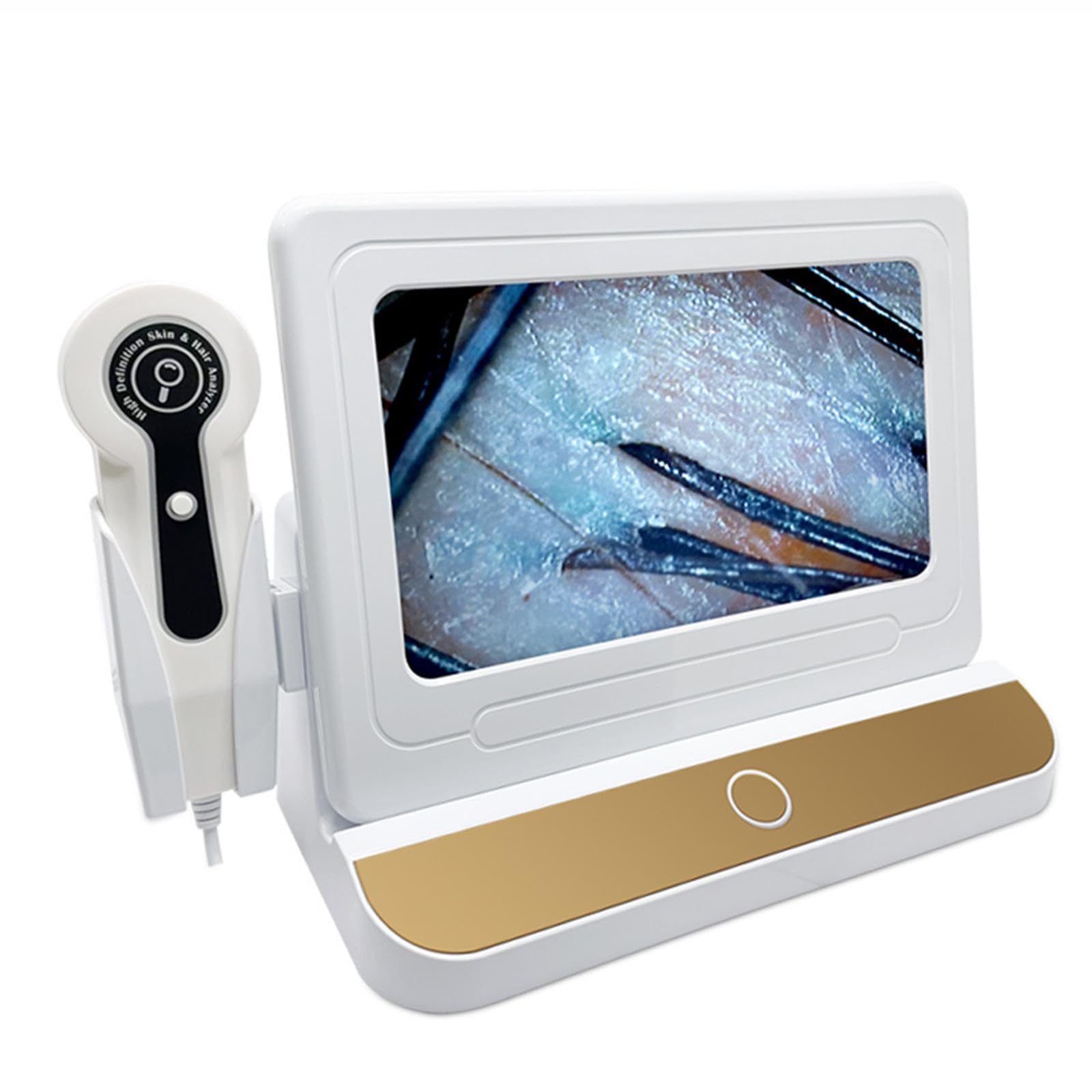 Detector de cuero cabelludo LCD de 10 pulgadas, analizador Digital de piel y cabello, microscopio para pruebas de folículos pilosos y análisis de piel, lupa 50/200X