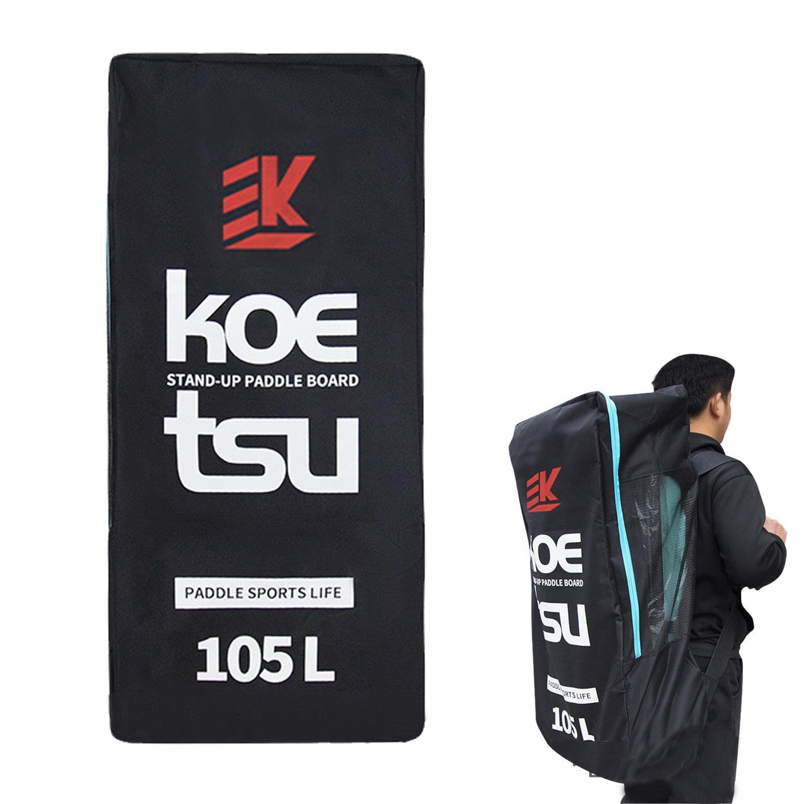 Mochila inflable Suup – Tabla de remo de posturas anchas | bolsa de transporte portátil para tabla de remo | Mochila de hombro para tabla de surf de pie, 90 cm de largo x 45 cm de anch