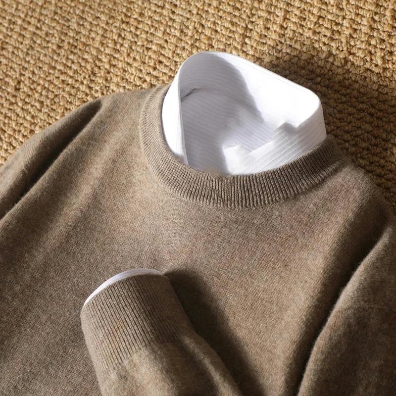 Men's O-Neck Pullover Solid Color Loose Casual Sweater Spring Autumn Knitwear2