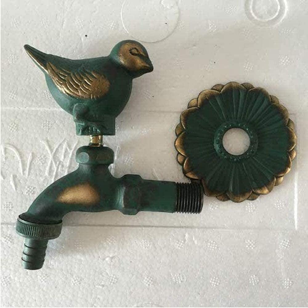 Grifo De Jardín En Forma De Animal De Latón Antiguo Para Arandela Con Diseño De Aves y Trapeador