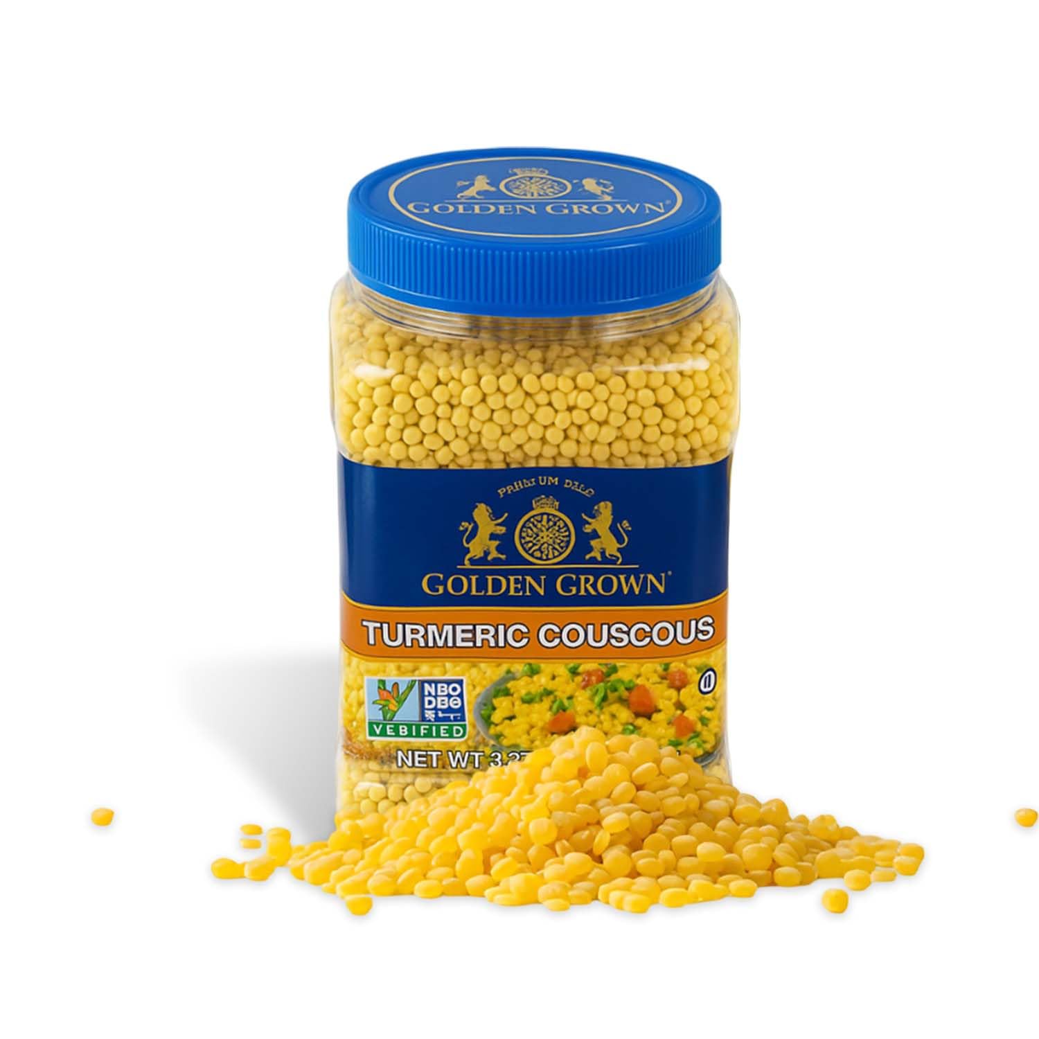 Golden Crown Premium Turmeric Couscous - 32 oz (2Lb) | Microwavable Meals Turmeric Couscous | Premium Quality Non GMO Project Verified | Natural Soups