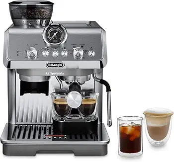 De'Longhi La Specialista Arte Evo EC9255.M, Máquina Café Espresso con Bomba, Función Cold Brew, Boquilla Espumadora de Leche Profesional, Tecnología con Sensor de Molienda, Incluye Kit Barista, Metal