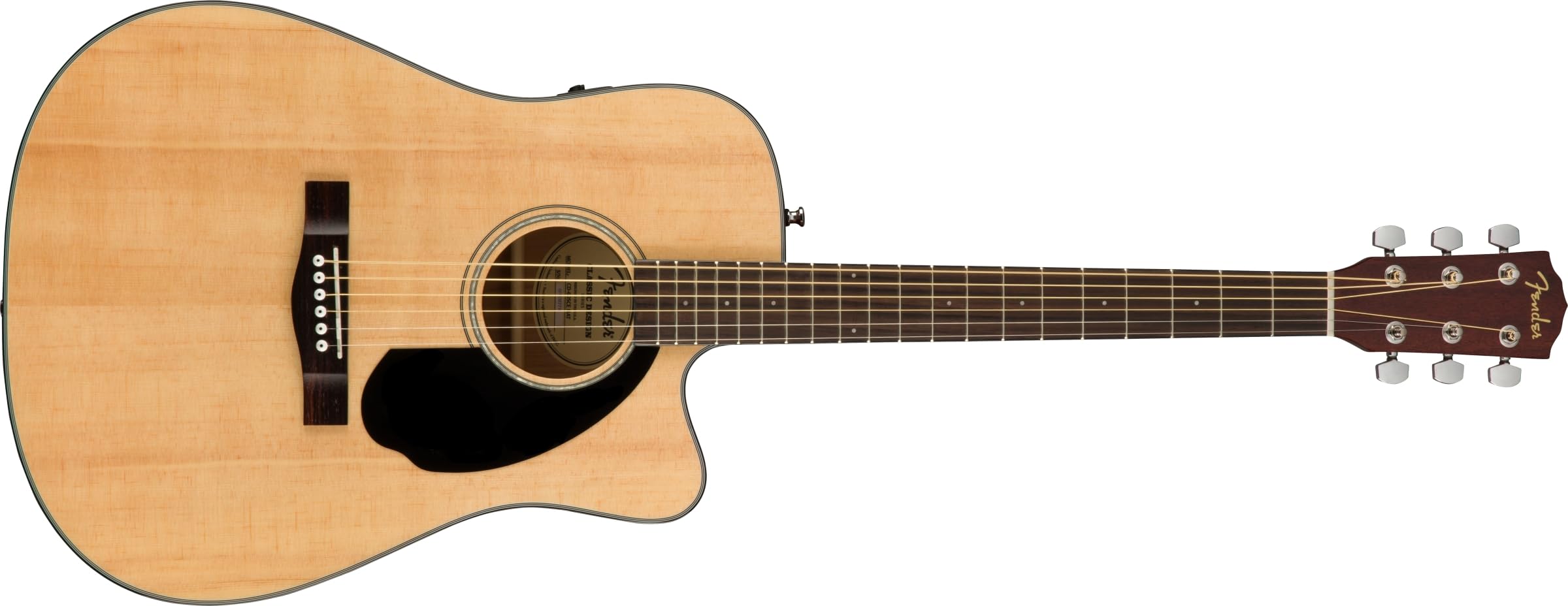 FenderCD-60SCE Dreadnought Cutaway Acoustic Electric Guitar, with 2-Year Warranty, Fishman Pickup and Preamp System, Natural