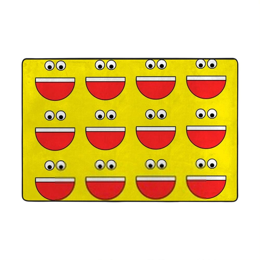 Tapis de surface grande taille jaune en microfibre shaggy pour salon et chambre d'enfants