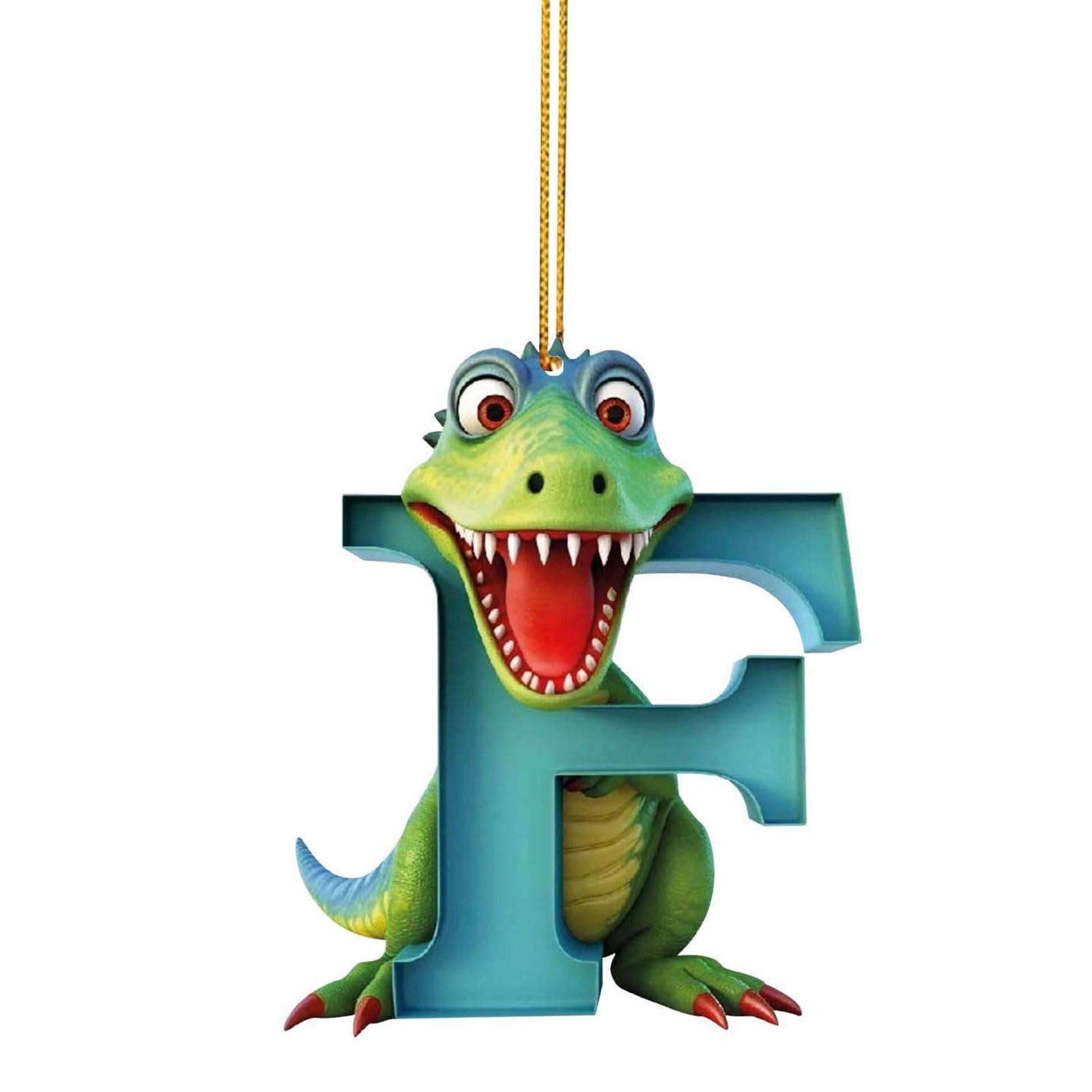 Cartoon Dinosaur Letter Christmas Ornament 3D Acrylic Christmas Tree Decoration Pendant Dinosaur Theme Party Decoration Dinosaur Pendant