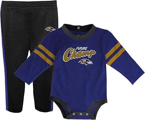 Outerstuff NFL Little Kicker - Conjunto de 2 piezas para recién nacidos, mameluco y pantalón