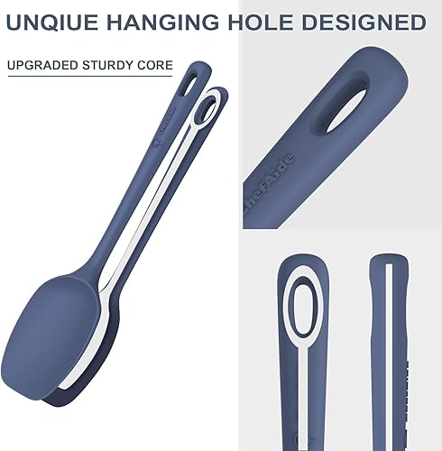 Vista 32 de Juego de 4 espátulas de silicona, espátulas de goma de grado alimenticio, con mango fuerte y agarre ergonómico, resistentes al calor para utensilios