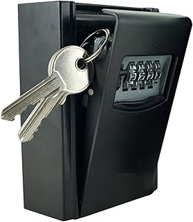 Safe Box Password Key Safe Box, Outdoor Key Lock Box 4 Digit Combination Key Code Large Storage Wall Mounted Safety Password Boxs