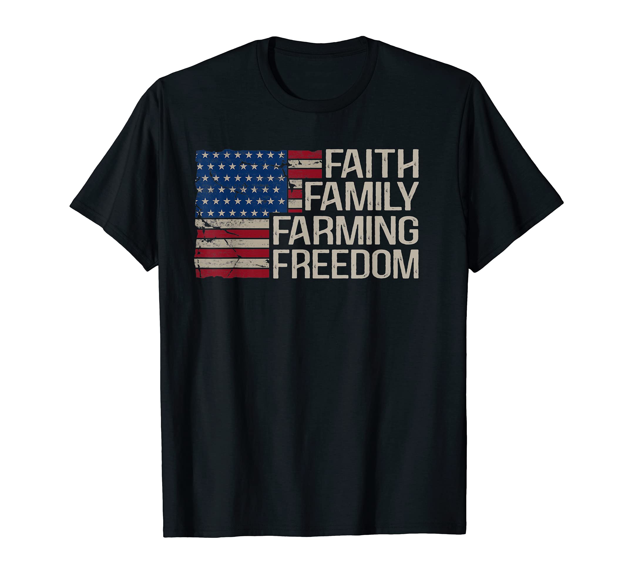 Faith Family Farming Freedom american flag 4th of july T-Shirt