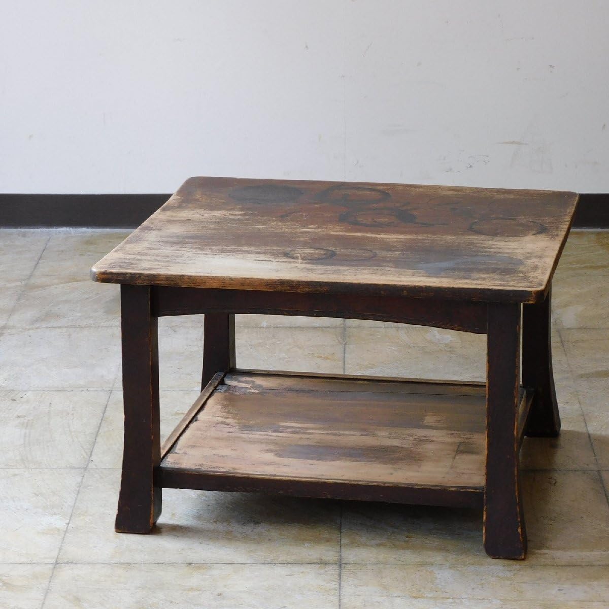 松材＋杉材 古い展示台　花台 ローボード サイドテーブル 古家具 アンティーク 松材＋杉材 古い展示台 花台 ローボード サイドテーブル 古家具