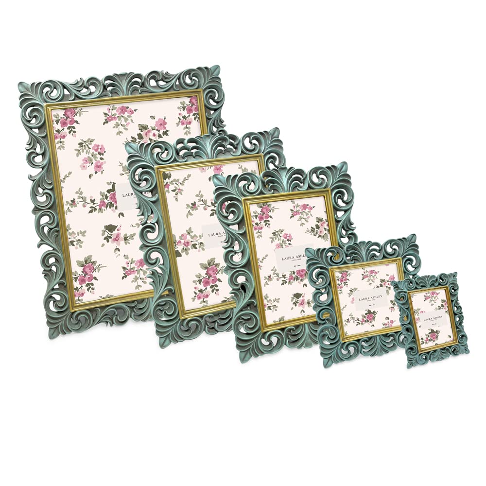 Amazon.com - Laura Ashley 2x3 Light Blue w/Gold Vintage Inspired