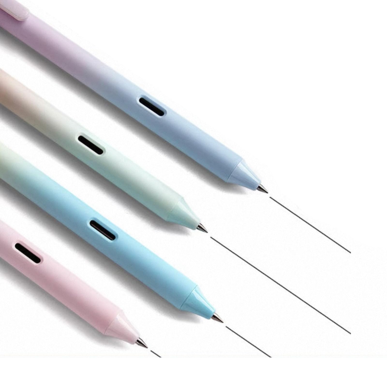 ABOSEDE Gelstifte, 4 Stück, schwarze Tinte, 0,5 mm, mittlere Spitze, glattes Schreiben mit Silikongriff, High-End-Serie, einziehbare Stifte mit Metallclip (8 Stück)