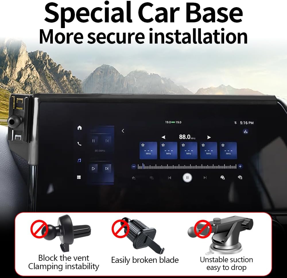Car Magnetic Phone Mount for Toyota Highlander 2020-2026 Limited Platinum [only for 12.3 inch Touch Screen ] Auto Accessories Best Cellphone Holder Fast 15W Wireless Charger Cell Phones Charging Stand