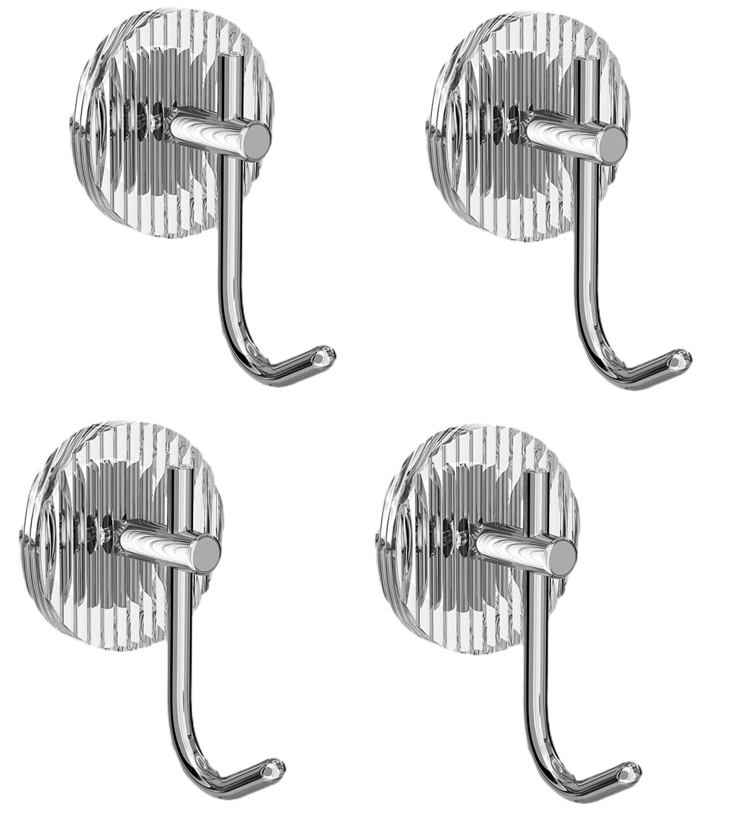 Ganchos adhesivos de alta resistencia, ganchos de pared, Gancho autoadhesivo de acrílico, paquete de 4, gancho adhesivo súper fuerte, resistente a la humedad y dorado, gancho de pared for baño, cocina