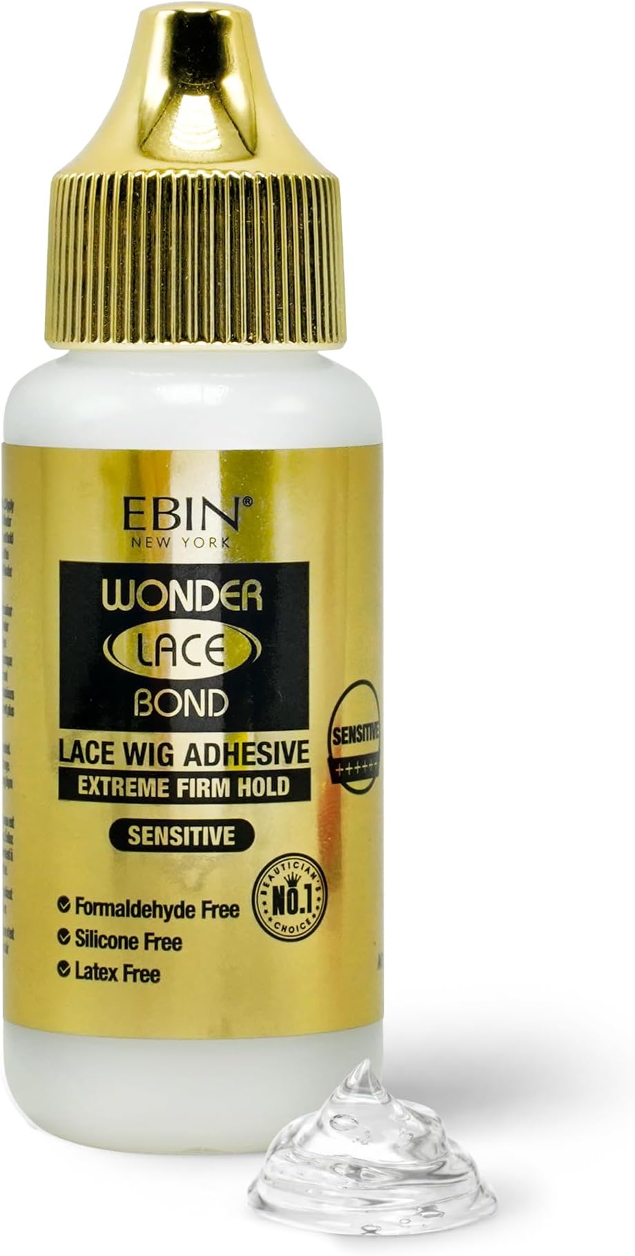 EBIN NEW YORK Wonder Lace Bond Extreme Firm Hold 1.18 Oz – Sensitive, No Residue, Improved Formula, Gentle Use, Perfect for Delicate Scalp, Easy to Apply, Waterproof, Latex Free, Formaldehyde Free