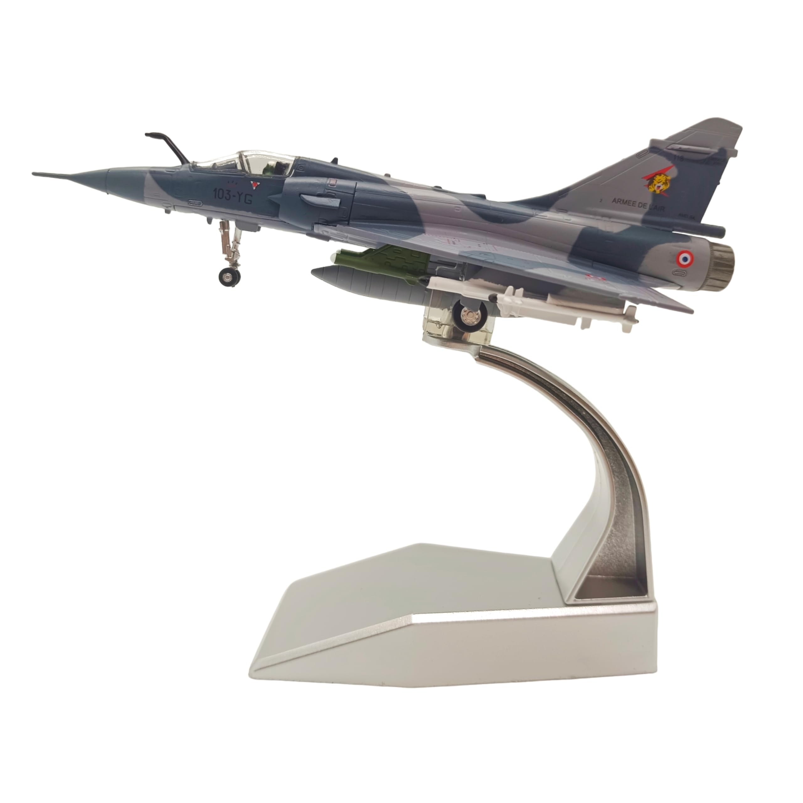 Die-Cast Airplanes 1:100 Scale Mirage 2000 Fighter Jet Model Military Model Plane Bomber Fighter Attack Plane Collection Plane for Gifts