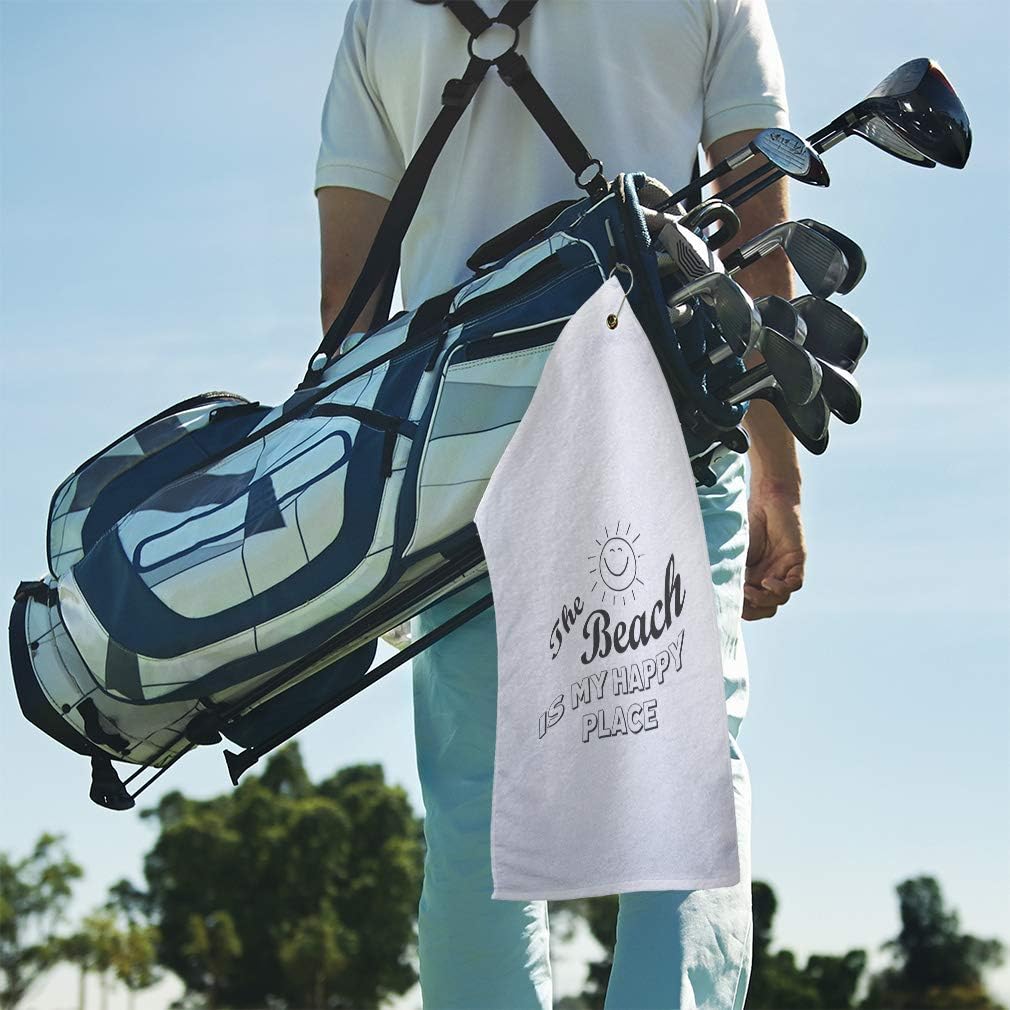 Style In Print Custom Golf Towel The Beach is My Happy Place Cotton Bag Accessories