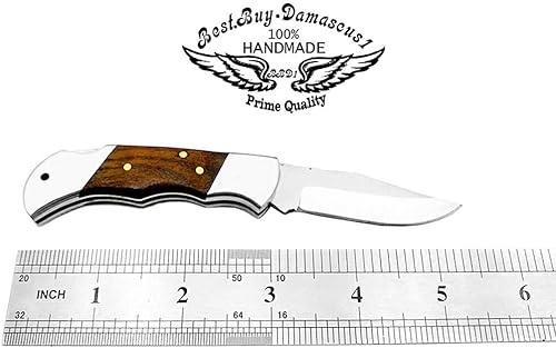 Miniatura 9 de Cuchillo plegable de acero inoxidable 420cs Cuchillos de caza plegables de 5.5 pulgadas de cuerno de búfalo negro Handel cuchillo de senderismo -