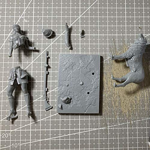 PANGCHENG Figura Modelo Resina 70mm GK Veterano Sueco con Lobo Kit sin Montar y sin Pintar