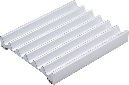 AiLouGer Jabonera de aluminio, soporte largo para jabón para baño, ducha, barra de fregadero, funda grande para jabón (pequeño, plateado)