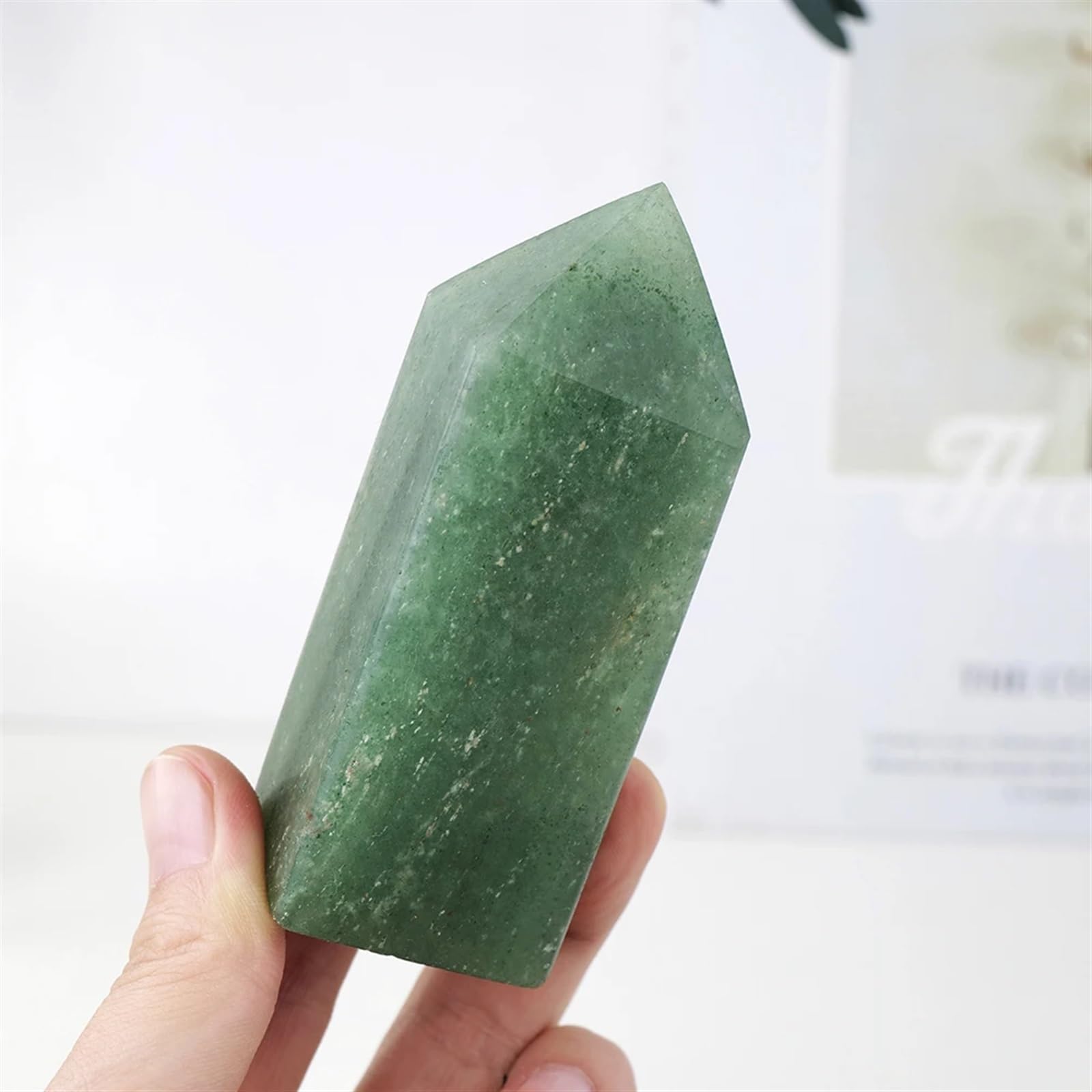 Kristallornamente Natürlicher Edelstein, grüner Erdbeerquarz, Kristallspitze, heilender Energiestein, Heimdekoration, Reiki, poliertes Kunsthandwerk Wunderschöner Kristall(100-150g)