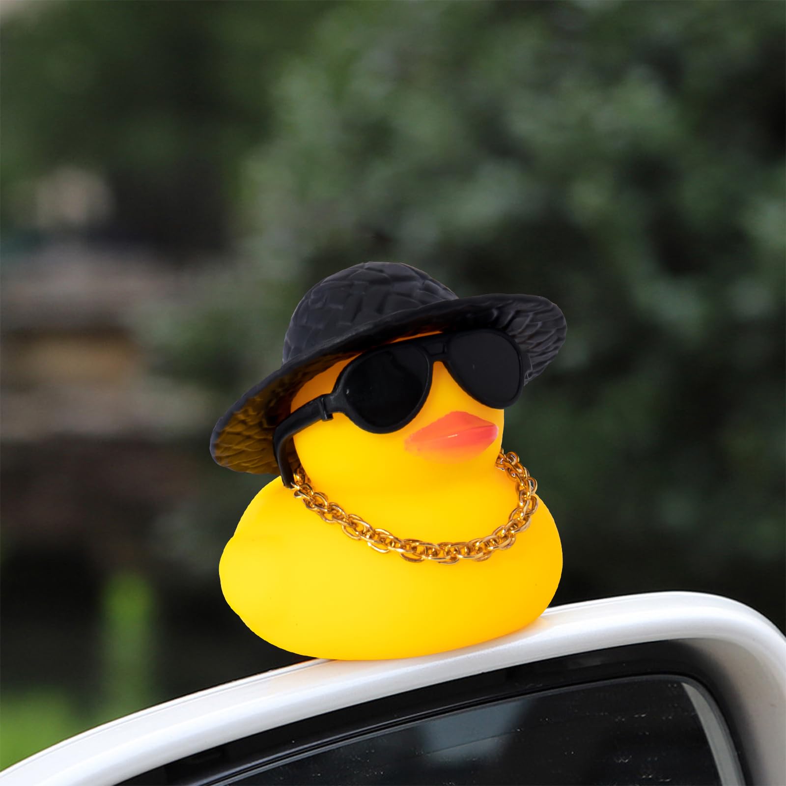 Wonuu 2-Piece Rubber Duck Car Dashboard Decor Set With Accessories