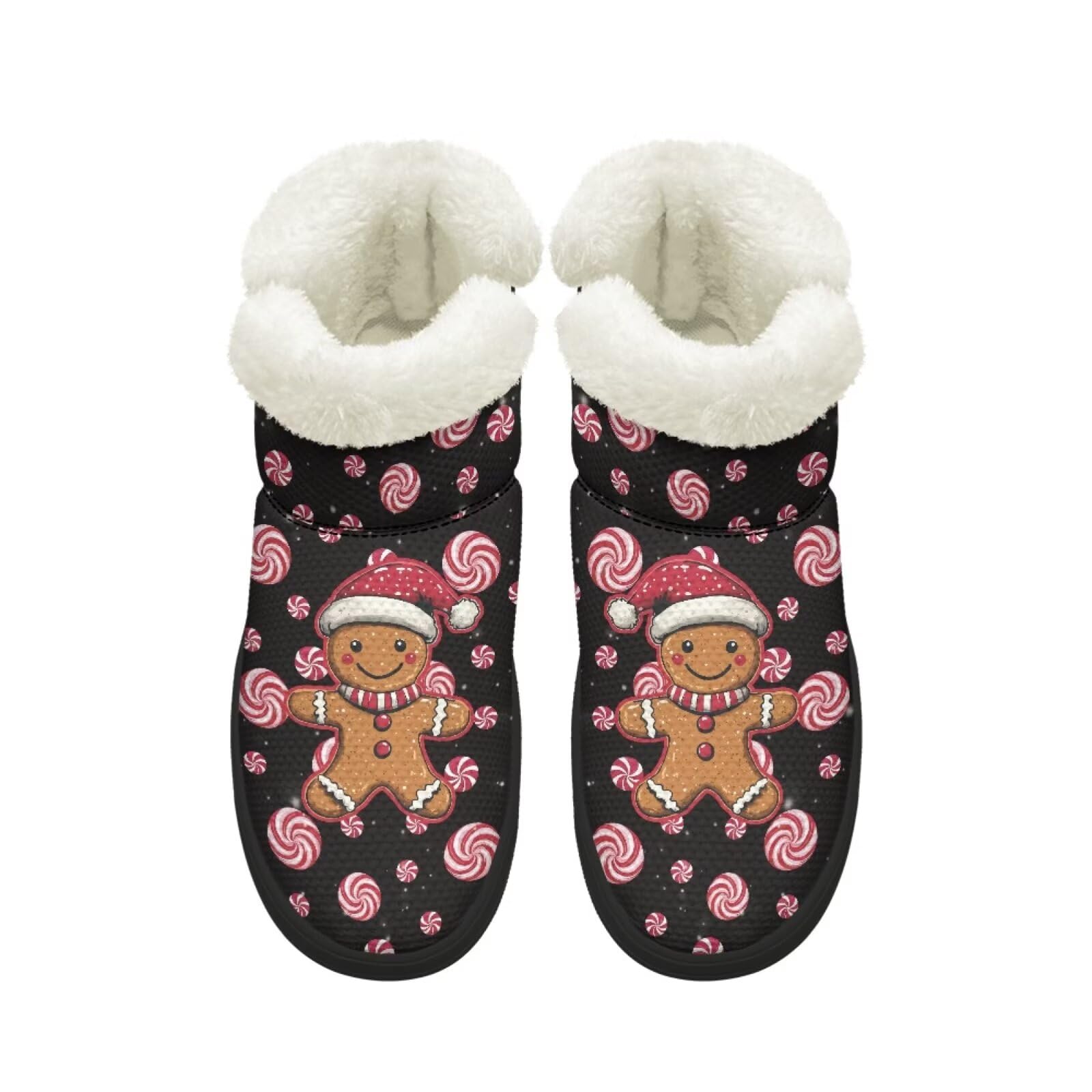 Winter Snow Boots for Women Men Fuzzy Outdoor Barefoot Shoes Hiking Tennis Booties with Fuzzy Collar