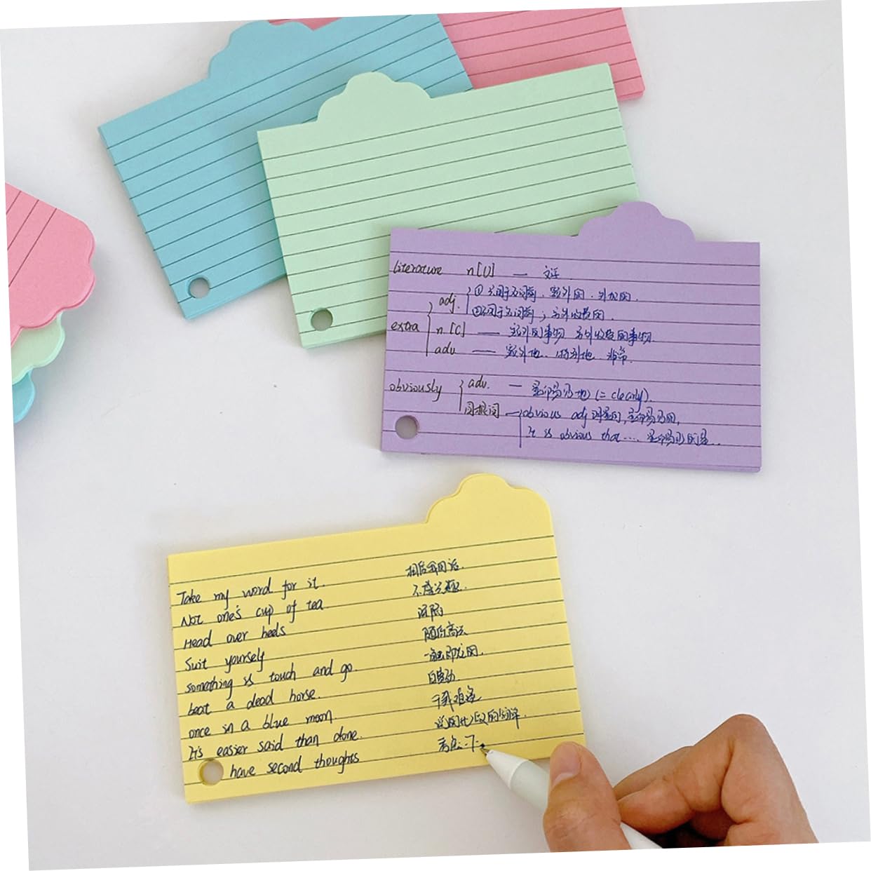 jojofuny 5 Sätze Vokabelheft Aus Notizpapier Mit Mehrfarbig Bunt Wolke Lernen Flashcard Student Ungefüttert Rosa Karteikarten Wortkarten Lernkarten Grundlagen Des Studiums 125 Blätter * 5