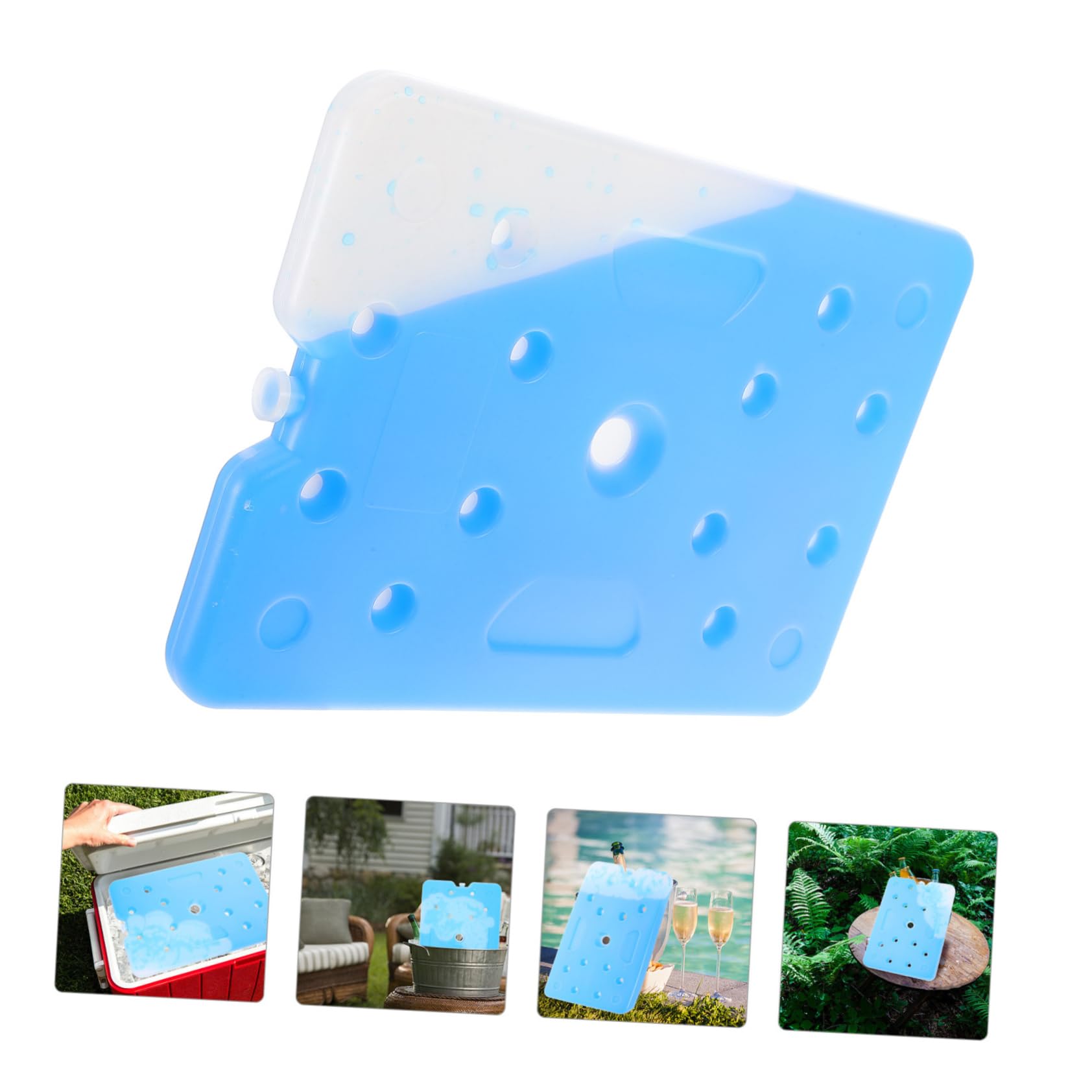 BESPORTBLE Bloc de Glace Réutilisable 1500ml en PE Bleu pour Glacière