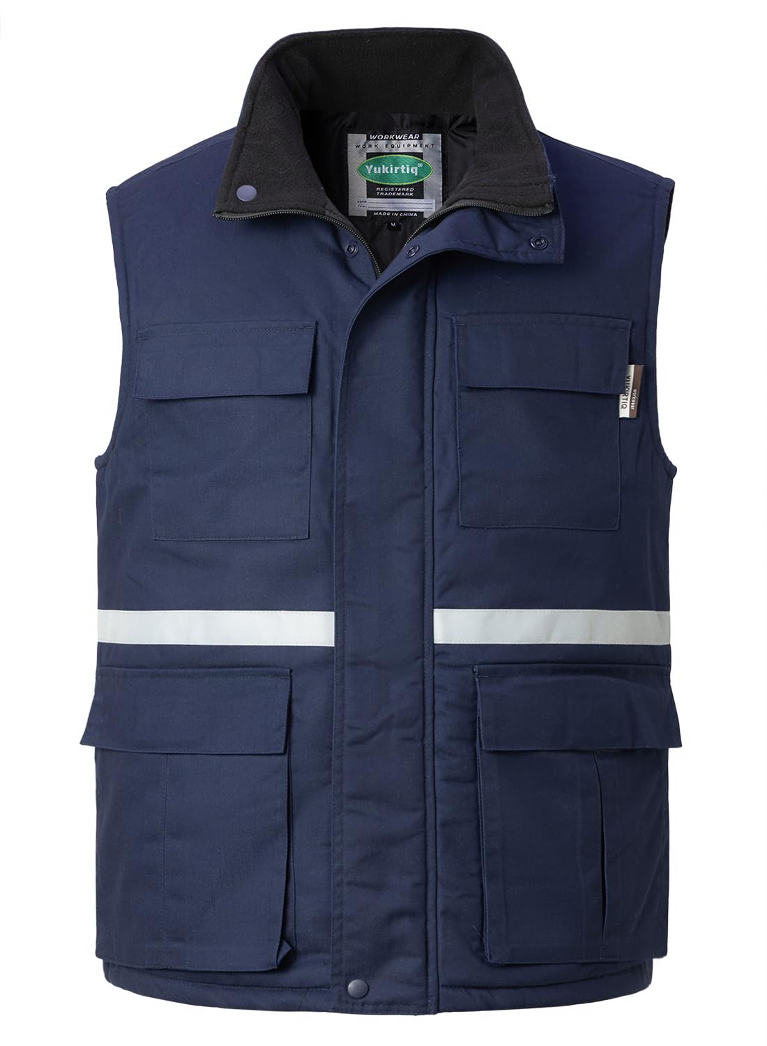 Homme Gilet Haute Visibilité de Travail Rembourré Gilet Réfléchissante Manteau Sans Manche de Travail