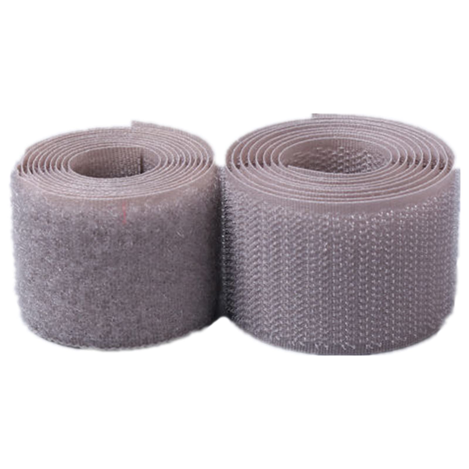 Hook and Loop Tape Sew On 50MM - Non-Adhesive Fastener Nylon Fabric Interlocking Tape for DIY Craft Sewing Fixing Cushions Clothes (Grey, 8 Yard)