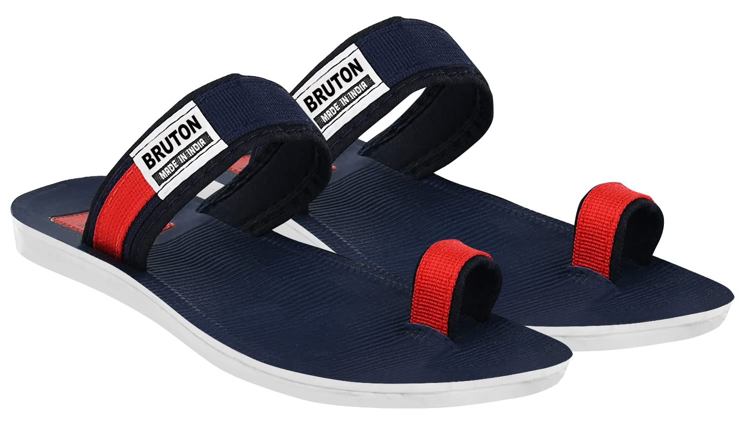 BRUTON Slides, Eco Friendly Slides for Men, Boys Natural Rubber Light-Weight Slippers (Red, Blue) (Blue - Red, Numeric_10) (B0BCGBTMWH) Amazon Price History, Amazon Price Tracker