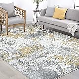 Jose Gold Modern Area Rug 5x7 - Area Rugs for Living Room and Bedroom Entryway Foyer Entry Way - Contemporary Carpet - Alfombras para Salas Modernas