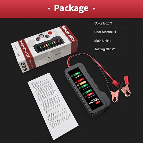 KINGBOLEN 12V Car Battery Tester & Alternator Analyzer LED