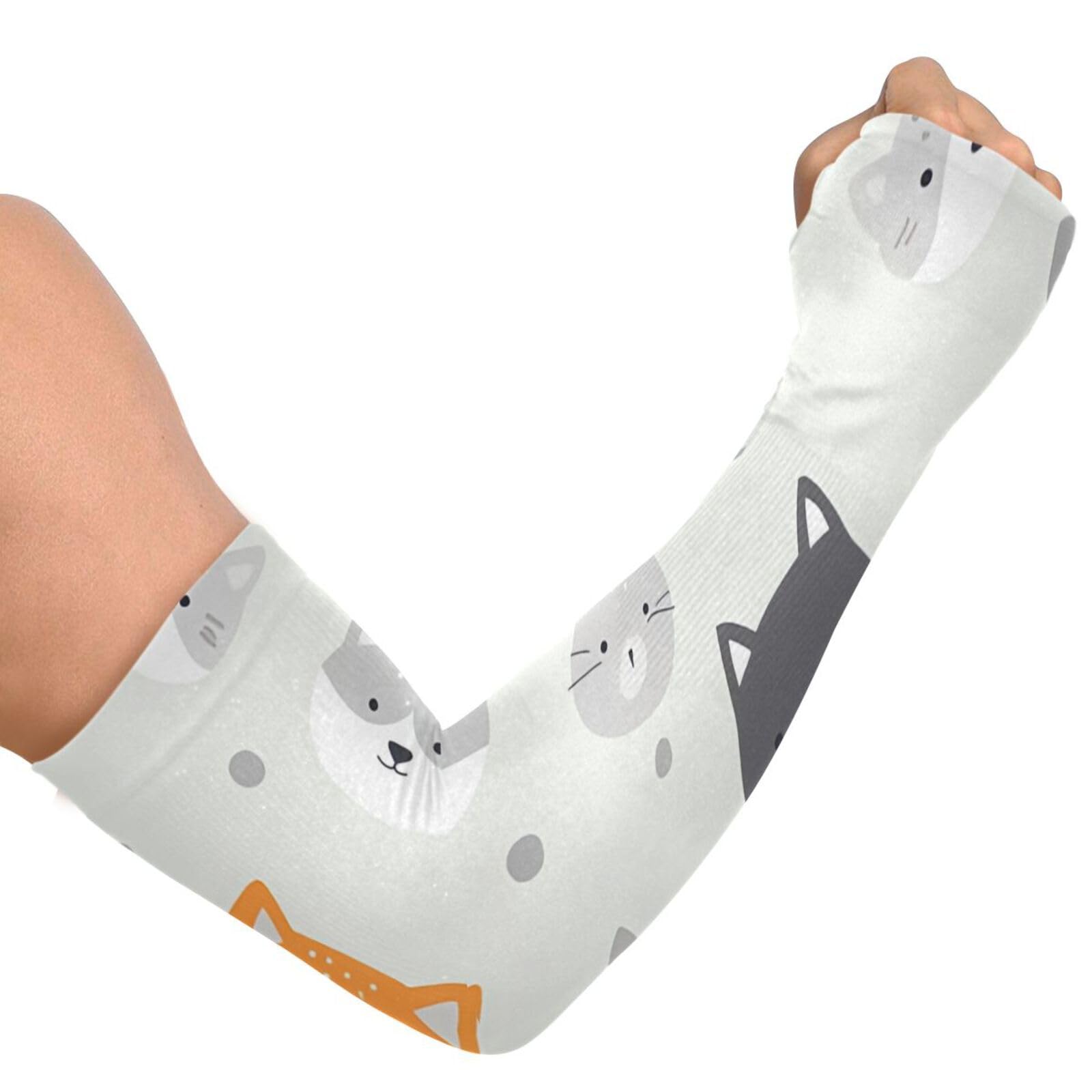PaChyLuu Cute Animal UV Sun Protection Arm Sleeves Cooling Compression Arm Sleeves with Thumb Hole for Men Women Golf Volleyball
