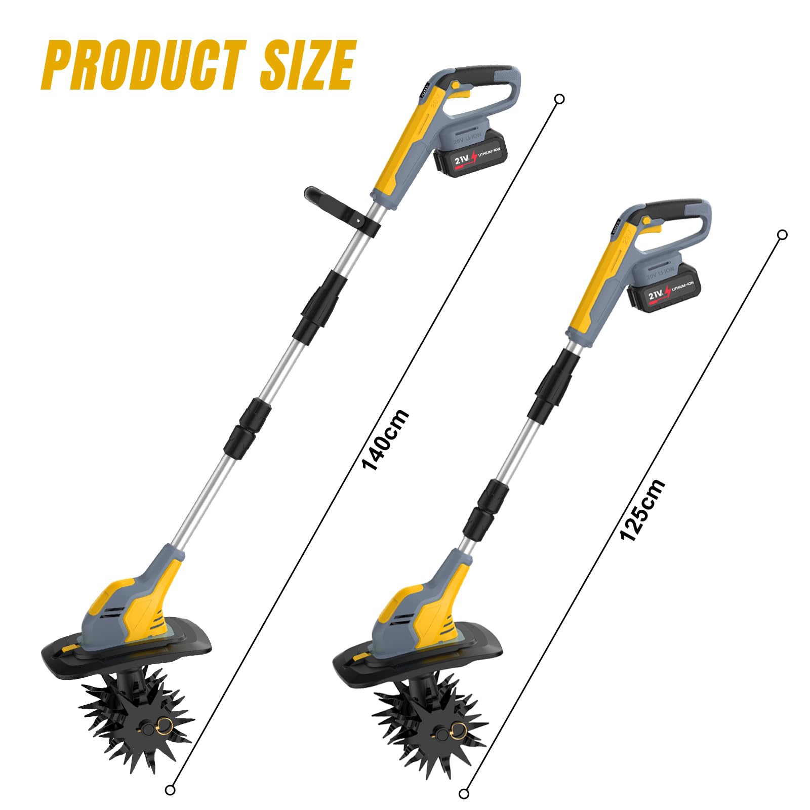 550 W Motocicletta elettrica senza fili, batteria 2 x 4,0 Ah | 4 lame in acciaio, larghezza 25 cm e profondità 20 cm, manico regolabile 125-140 cm, ideale per allenarsi