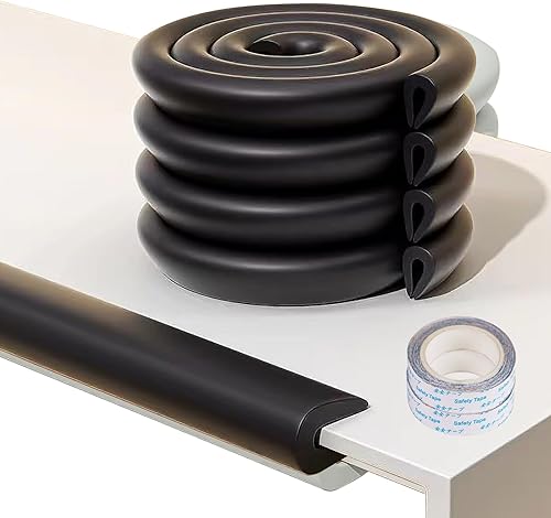 Protectores de bordes para muebles a prueba de niños (13.1 ft), protectores de espuma en forma de U de 0.8 pulgadas de grosor para esquinas