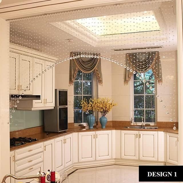 Image of K9L 50 String, 100% Glass Drops, Acrylic Bead, String Hanging Crystal Curtain (50 String Suitable to 6 to 7 Feet Width)