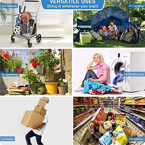 Einkaufstrolley, faltbarer Einkaufswagen auf Rädern, großer und leichter Allzweckwagen mit drehbaren Vorderrädern… – Bild 6