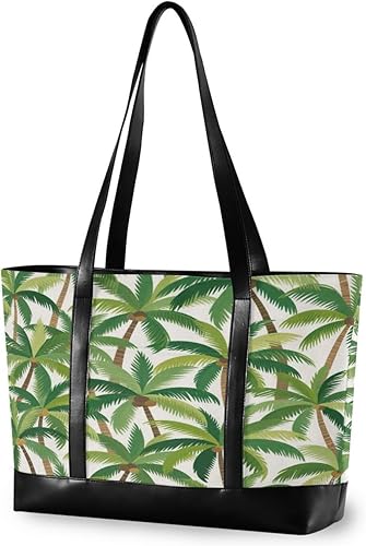 Summer Cartoon Coconut Tree fashion laptop tote bag for women with zipper computer tote bags for women for Travel Essentials Beach Gifts Birthday