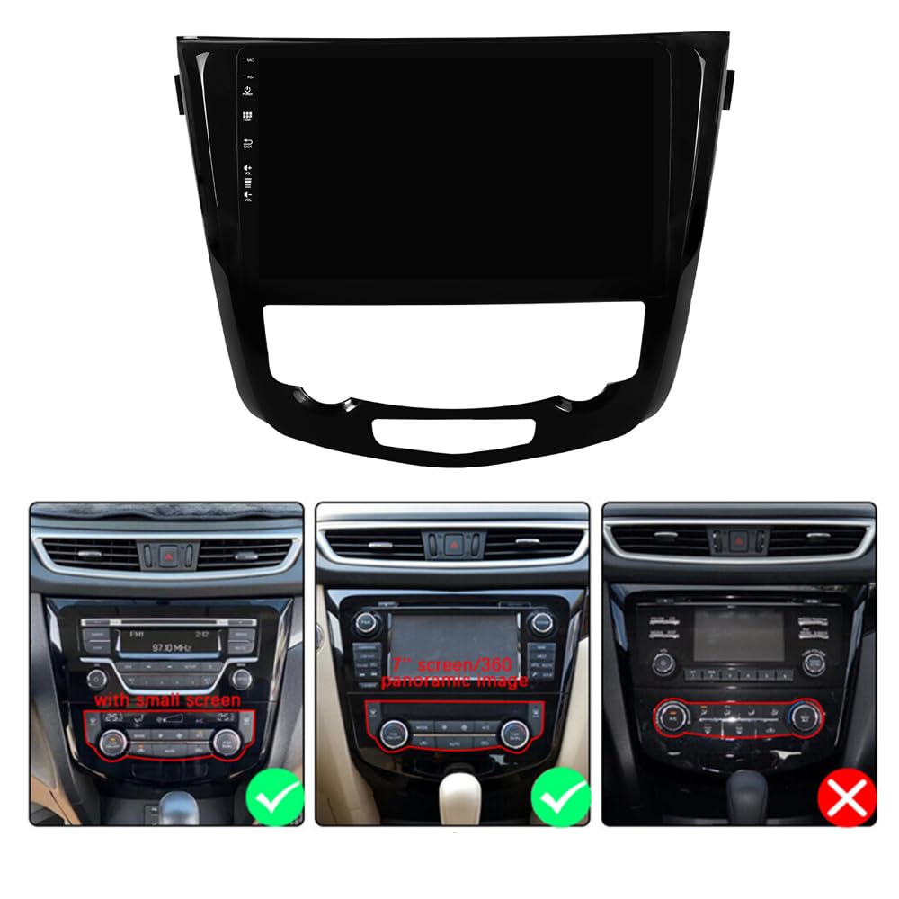 [6GB + 128GB] Android 15 Radio Coche para Nissan X-Trail Qashqai j11 Rouge 2013-2018, Cámara y micrófono Autoradio Carplay Android Auto GPS Navi WiFi FM/RDS BT Mirror Link 10" IPS