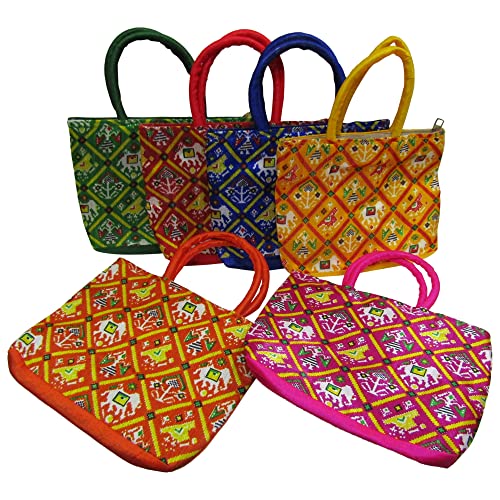 Porte-monnaie traditionnels femme fermeture éclair pochette motif patola potli multicolore
