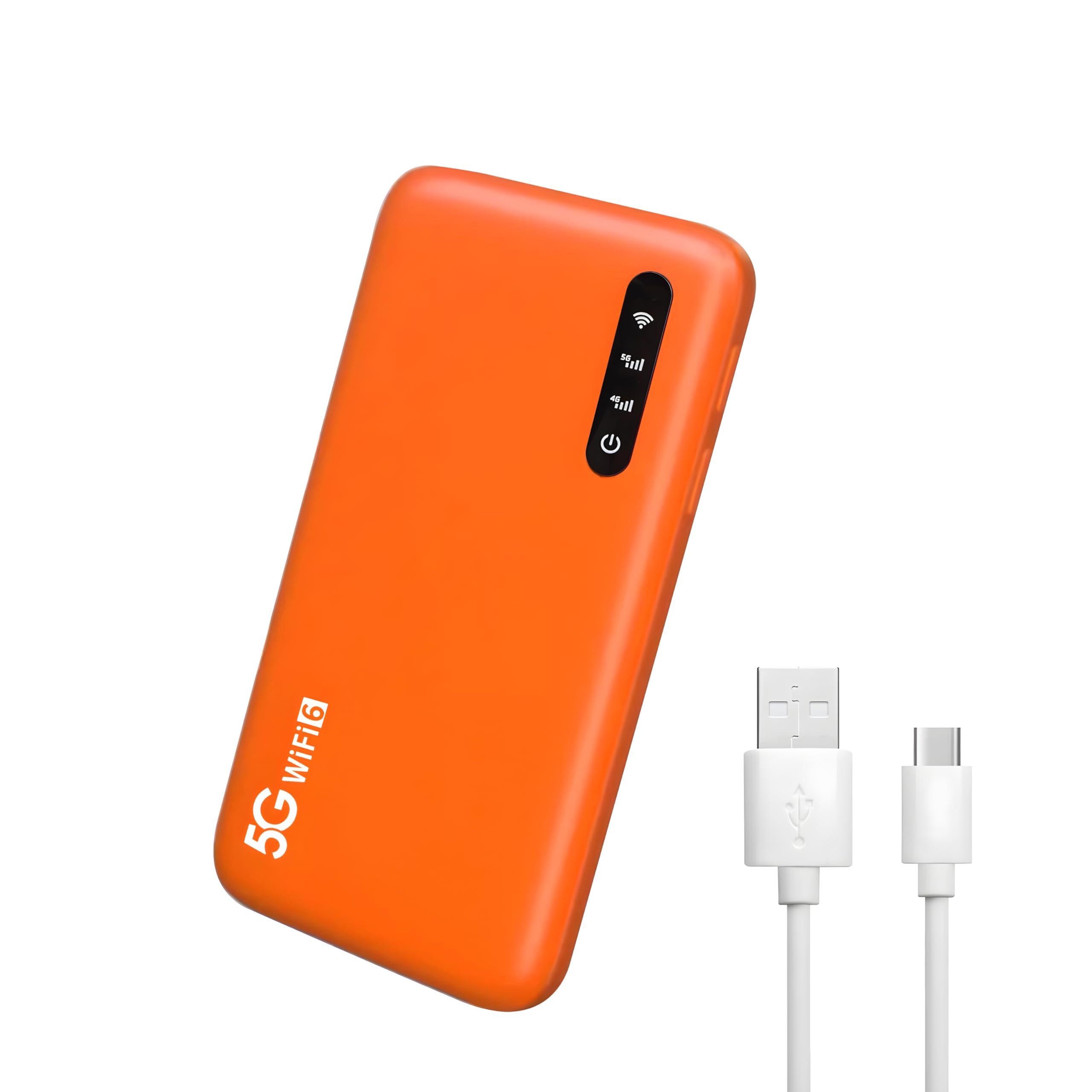 Hotspot Mobile 5G, Router WiFi6 Dual Band Portatile Ad Alta velocità con Slot per Scheda SIM, Supporta 16 Dispositivi con Connessione stabile(Arancione)